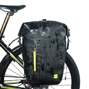 RHINOWALK 25L Waterproof Cycling Bike Bags MTB Bike Rear Rack Bag BLACK - Picture 1 of 11