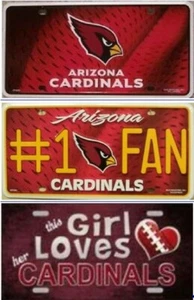 ARIZONA CARDINALS License Plate, NFL Football Team Metal Auto Sign - Picture 1 of 4