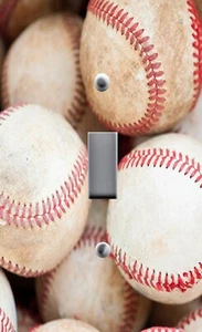 ALLE GRÖßEN Lichtschalter Platte Abdeckung MAN CAVE SPORT VINTAGE BASEBALL BÄLLE - Bild 1 von 27