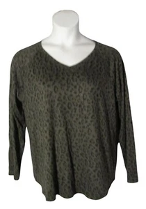 Chico's Zenergy 2 (L) Gray Black Animal Print Knit Shirt Top Stretch - Picture 1 of 3