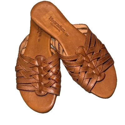 Nuevo Huaraches Bearpaw Cuero Mujer Toboganes Zapatillas Talla 8 Sandalias Zapatos Camel Foto 1 de 4