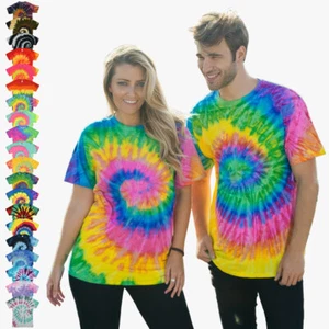 COLORTONE - Unisex Batik T-Shirt Swirl Flower Power Tie-Dye Rainbow XXL - 5XL - Bild 1 von 365
