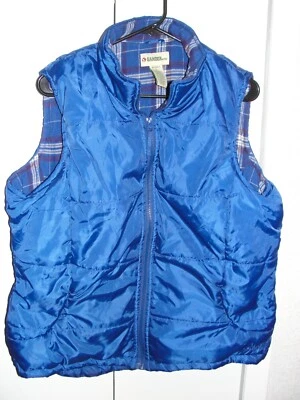 Gander Mountain Mujer XL Azul Chaleco Hinchado Interior A Cuadros Dos Bolsillos con Cremallera Bonito Foto 1 de 3