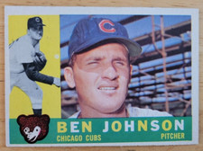 1960 TOPPS BEN JOHNSON #528-CHICAGO CUBS-NM, SCARCE HIGH # CARD