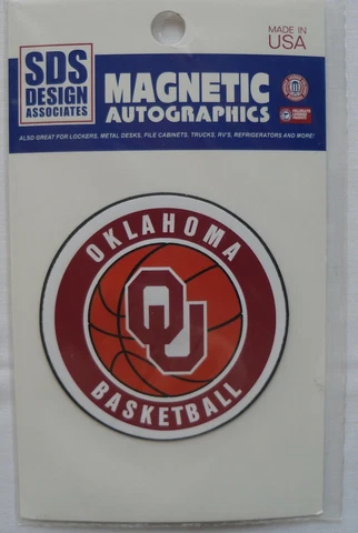 1 Pair NCAA Oklahoma Sooners Basketball Magnets 3" Diameter Cover