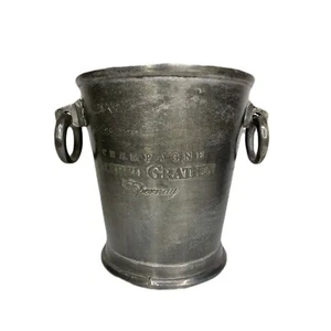 Ice Bucket Epernay French Alfred Gratien Champagne Cast Aluminum Barware Decor - Picture 1 of 5