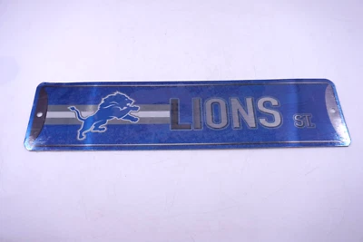 Letrero de metal NFL Detroit Lions St. Road decoración del hogar 4" x 15" NUEVO RICO Industries Foto 1 de 4