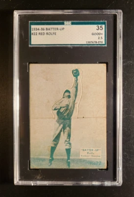 1934-36 Batter Up #22 Red Rolfe SGC 2.5 GD+ - Image 1 of 2