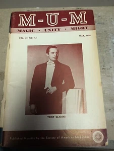 Tony Slydini 1958 MUM Society of American Magicians Magazine Issue - Picture 1 of 1