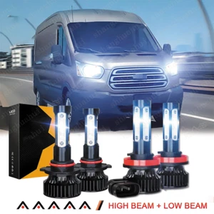 For Ford Transit 150 250 350 15-20 LED Headlight Kit 4x Bulbs Combo 9005 H11 - Picture 1 of 12