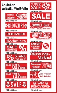 Ankleber, Schaufenster, Räumungsverkauf, Umbau, Abverkauf, Reduziert,Sale,Aktion - Bild 1 von 30