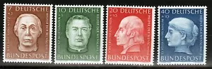 Alemania Sc B338-B341 Multicolor 7pf-40pf 1954 Estampillada sin montar o nunca montada Juego de Gomas Original - Imagen 1 de 1