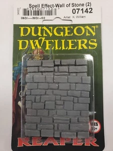 Reaper Bones USA Dungeon Dwellers 07142 SPELL EFFECT - WALL OF STONE (2) - Picture 1 of 1