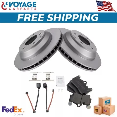 Nuevo kit de rotor recubierto de freno y pastillas metálicas traseras para Audi Q7 VW Touareg Porsche Foto 1 de 4