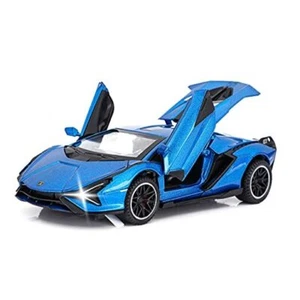 Toy Cars Lambo Sian FKP3 Metal Model Car with Light and Sound Pull Back Blue - Picture 1 of 7