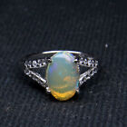 Natural Ethiopian Opal Ring 925 Sterling Silver Handmade Opal Ring Gift for her
