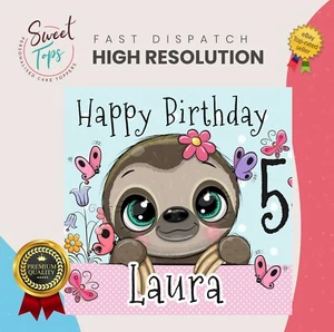 FAULTIER QUADRATISCH ESSBAR TORTENAUFLEGER GEBURTSTAG DEKO PERSONALISIERT - Bild 1 von 1