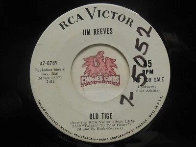 Promo! Jim Reeves – Distant Drums / Old Tige, 45 RPM VG+ (EE) - Image 1 of 2