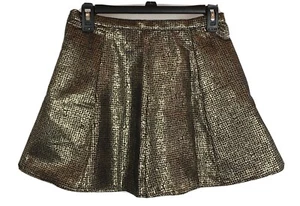 One Clothing Gold Metallic Skirt A-Line Above Knee Party Club Women's Size M - Picture 1 of 8