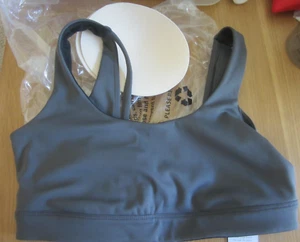 NWT Manduka Womens Yoga "Presence" Bra with pads-Double Strap Size S New Grey - Picture 1 of 17