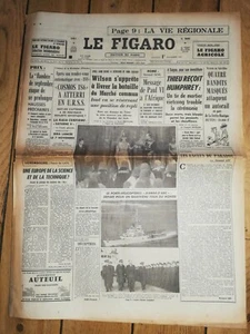 N111 Seltene Alte Zeitung Le Figaro 1 Nov 1967 Hubschrauberträger Königin Elizabeth - Bild 1 von 2