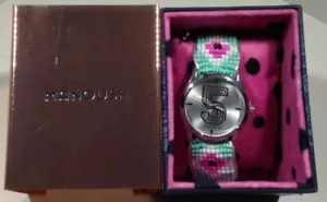 Rare Designer Manoush Quartz Watch Silver Dial Beaded Woven Bracelet RRP £100 - Picture 1 of 7