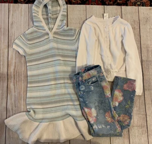 GAP Gymboree Girl's SIZE 7 LOT- 3 pc Cardigan Sweater Dress jeans - Picture 1 of 7
