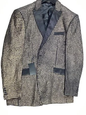 Chaqueta de Esmoquin Para Hombres Angelino Platino Dorado Corte Esmeralda Patrón NUEVA Foto 1 de 4