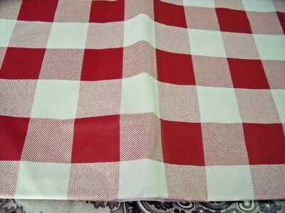 NEW Red White CHECK TABLECLOTH  52" X 90" Country  FARMHOUSE Christmas - Image 1 of 3