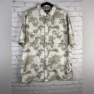 Chaps Nautical Performance Map Sailboat Vented Fishing Shirt XXL Lightweight - Picture 1 of 9