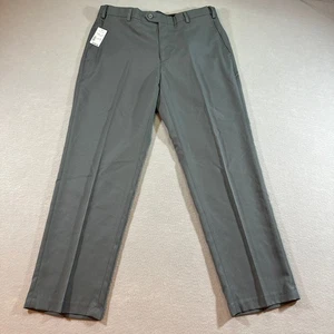 Pantaloni eleganti uomo Jos A Bank Traveler su misura grigio 34W x 30L poliestere nuovi con etichette - Foto 1 di 13