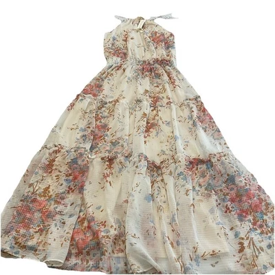 Love stitch Beige Floral Maxi Size M Romantic Glam Cottage Core Coquette New - Image 1 of 4