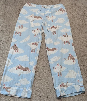 Фланелевые пижамные брюки Nick and Nora носок обезьяна облако женские размер L хлопковая пижама - Изображение 1 из 4