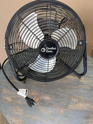 CZHV9B Comfort Zone 9" High Velocity Fan 3 SP 360° Tilt Powerfull Metal Assemble - Image 1 of 3