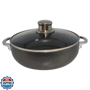 Caldero antiadherente IMUSA 6,9 qt carbón aluminio con tapa de cristal, negro - Imagen 1 de 5