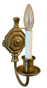 Vintage Neoclassical Style Solid Brass Wall Sconsce 2 Light Arm Urn Design - Picture 1 of 5