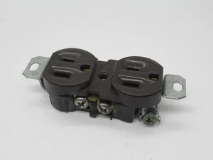 Leviton 5262 Duplex Receptacle 15A 125V Brown *Missing Tabs* USED - Picture 1 of 5