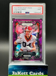 2024 Panini Prizm Draft Picks Ladd McConkey #180 Purple Ice PSA 9 RC/149 POP 2! - Foto 1 di 2