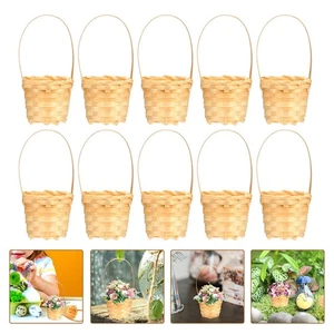 5pcs Lasting Flower Basket Bamboo Woven Basket Wedding Party Supply - Picture 1 of 12