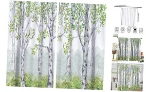 Trees Blackout Curtains Watercolor Nature Green 21"W x 45"L (Pack of 2) Style-2 - Picture 1 of 8