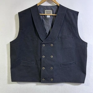 Frontier Classics Vest Mens 3XL Gray Western Canvas Double Breasted 4 Pocket - Picture 1 of 9