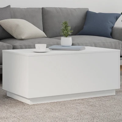 Coffee Table White Engineered wood 35.4 x 19.7 x 15.7 in Lights - Image 1 of 4