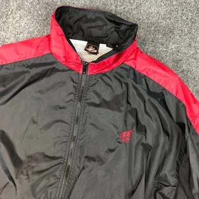 Chaqueta de Pista Olímpica Vintage EE. UU. Roja Negra Cremallera Completa Retro Athleisure XL Foto 1 de 4