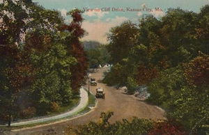 Kansas City Missouri View on Cliff Drive 1915 Postcard - Picture 1 of 2