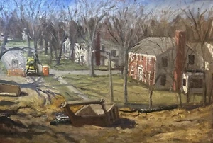 Construction At Marywood In Grand Rapids - Original Oil Painting - Picture 1 of 1