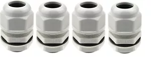 4 Pack, Grey 3/4" Strain Relief Nylon Cord Grip Waterproof NPT Cable Gland - Picture 1 of 6
