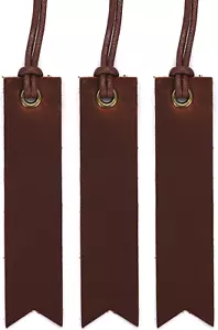 Personalized Genuine Leather Bookmarks with Tassel for Men Women, Handmade Page - Picture 1 of 12