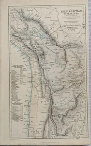 1856 Peru & Bolivia Hand Coloured Antique Map by A. Petermann & G.H. Swanston - Picture 1 of 1