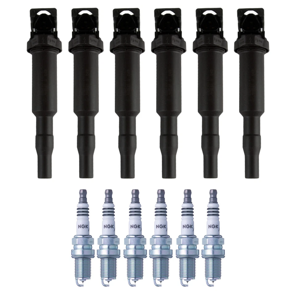 Bosch 6 Ignition Coil NGK 6 Iridium IX Spark Plug Kit For BMW E53 X5 3.0 L6 2006 - Image 1 of 1