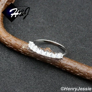 WOMEN SOLID 925 STERLING SILVER ICY BLING CZ SILVER ETERNITY BAND RING*SR232 - Picture 1 of 3